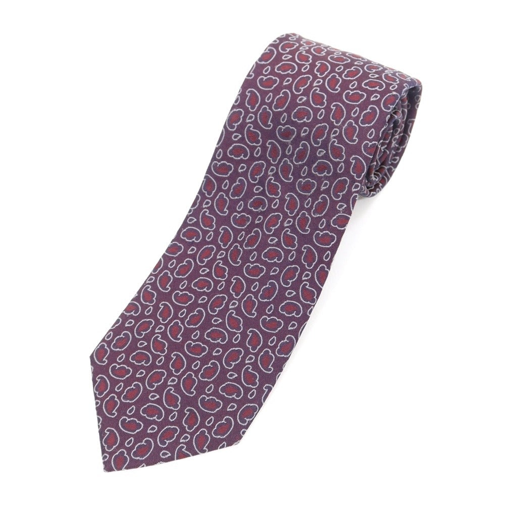 【中古】ジーゼニア Z Zegna シルクポリエステル 小紋柄ネクタイ ボルドーxネイビー【 状態ランクB 】【 メンズ 】