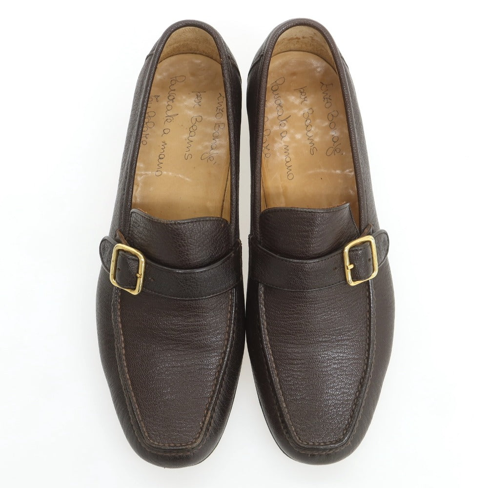 【中古】エンツォ ボナフェ Enzo Bonafe BEAMS別注 ストラップローファー ダークブラウン【 40 】【 状態ランクB 】【 メンズ 】