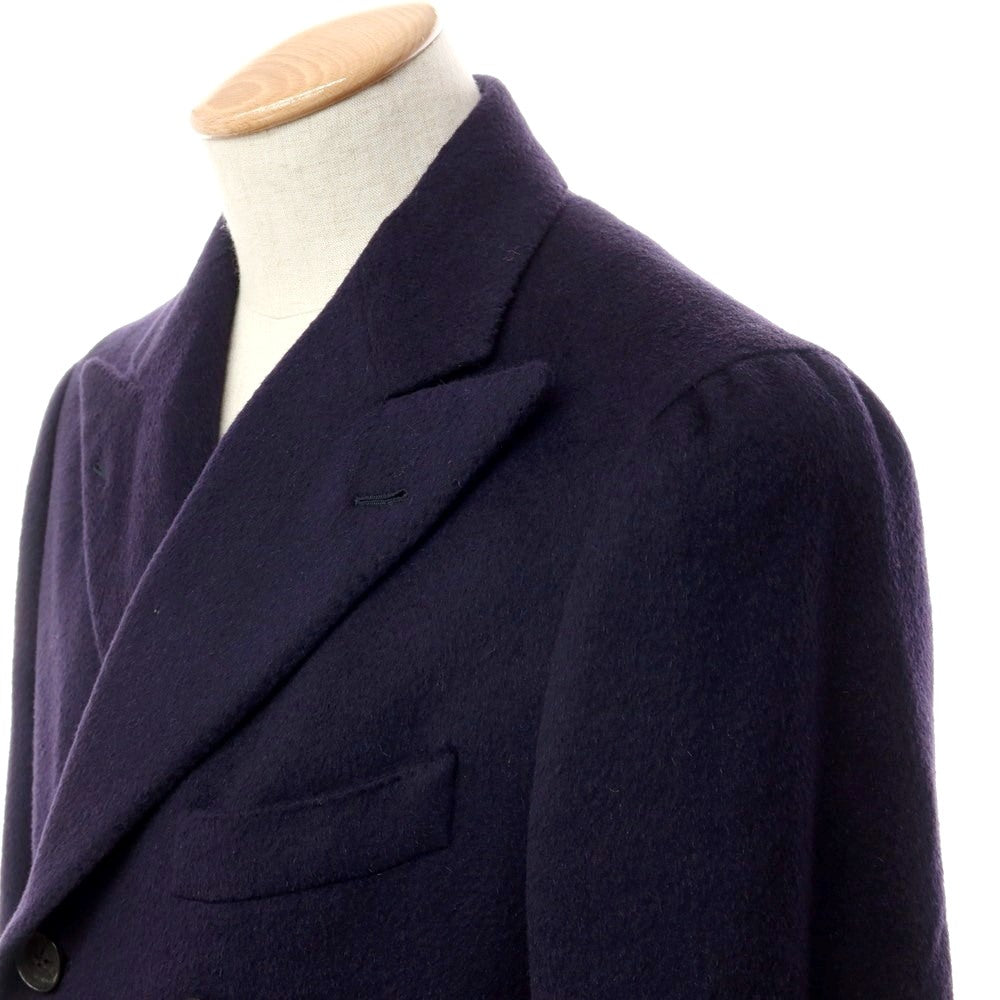 [Used] ISAIA Wool Angora Double Breasted Coat Navy [Size 44] [NVY] [A/W] [Condition Rank C] [Men&