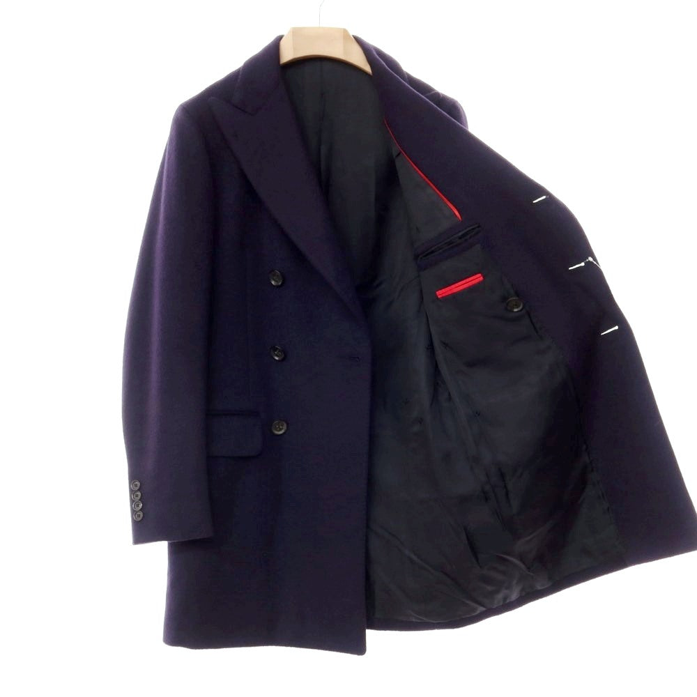 [Used] ISAIA Wool Angora Double Breasted Coat Navy [Size 44] [NVY] [A/W] [Condition Rank C] [Men&