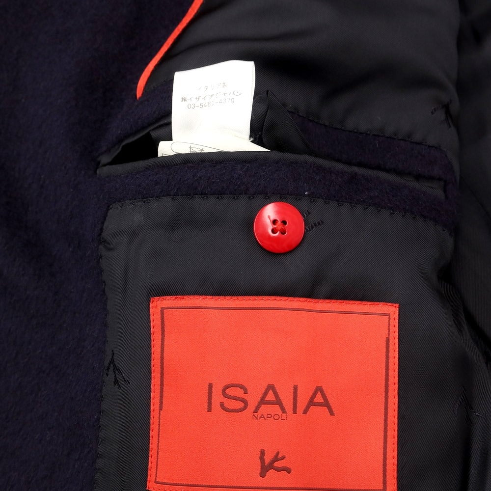 【中古】イザイア ISAIA ウールアンゴラ ダブルブレストコート ネイビー【サイズ44】【NVY】【A/W】【状態ランクC】【メンズ】【768986】