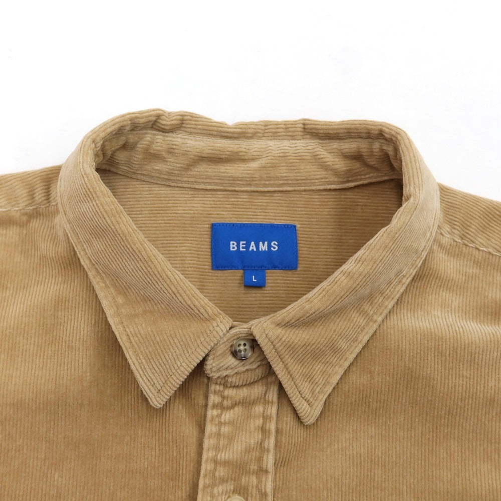 【中古】ビームス BEAMS コーデュロイ ワイドシルエットシャツ ベージュ【サイズL】【BEI】【A/W】【状態ランクB】【メンズ】