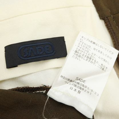 【中古】シャーデー SADE MANHOLE別注 ウールレーヨン カジュアルスラックス パンツ オリーブブラウン系【サイズ1】【BRW】【S/S】【状態ランクC】【メンズ】【769296】