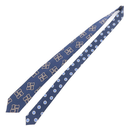 [New] GIERRE Printed 3-fold Silk Tie Navy [NVY] [S/S/A/W] [Condition Rank N] [Men&