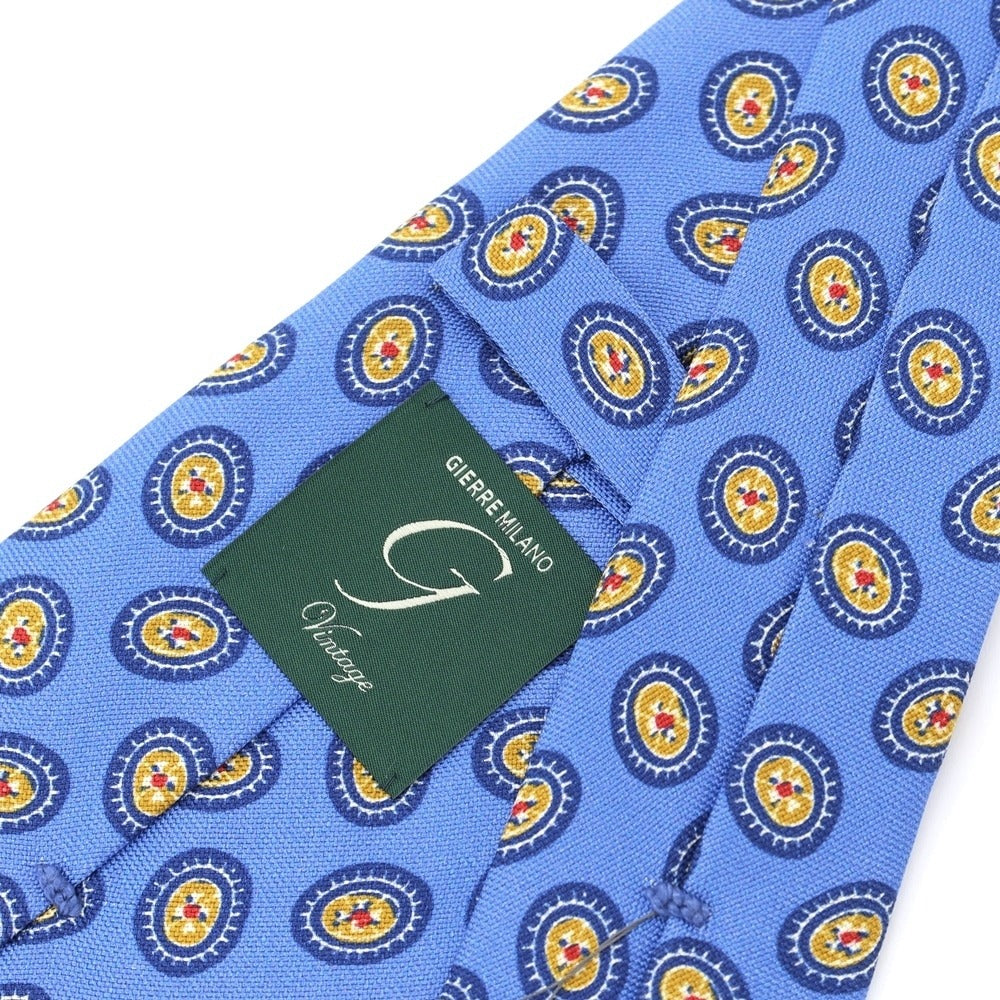 [New] GIERRE Small Pattern Print Tri-Fold Silk Tie Blue [BLU] [S/S/A/W] [Condition Rank N] [Men&