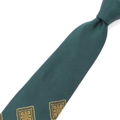 [New] GIERRE Panel Pattern Tri-Fold Silk Tie Green x Yellow [GRN] [S/S/A/W] [Condition Rank N] [Men&