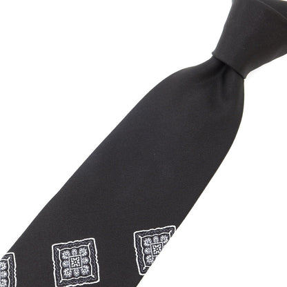 [New] GIERRE Panel Pattern Tri-Fold Silk Tie Black x White [BLK] [S/S/A/W] [Condition Rank N] [Men&