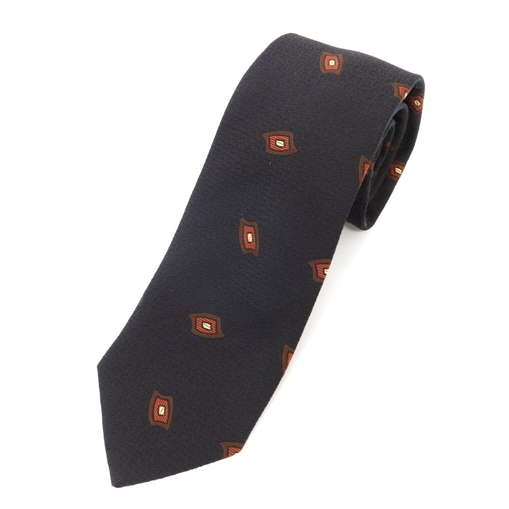 [New] GIERRE Small Pattern Tri-Fold Silk Tie Black x Brown [BLK] [S/S/A/W] [Condition Rank N] [Men&