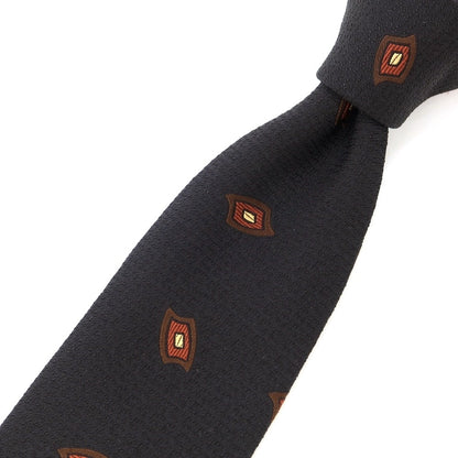 [New] GIERRE Small Pattern Tri-Fold Silk Tie Black x Brown [BLK] [S/S/A/W] [Condition Rank N] [Men&