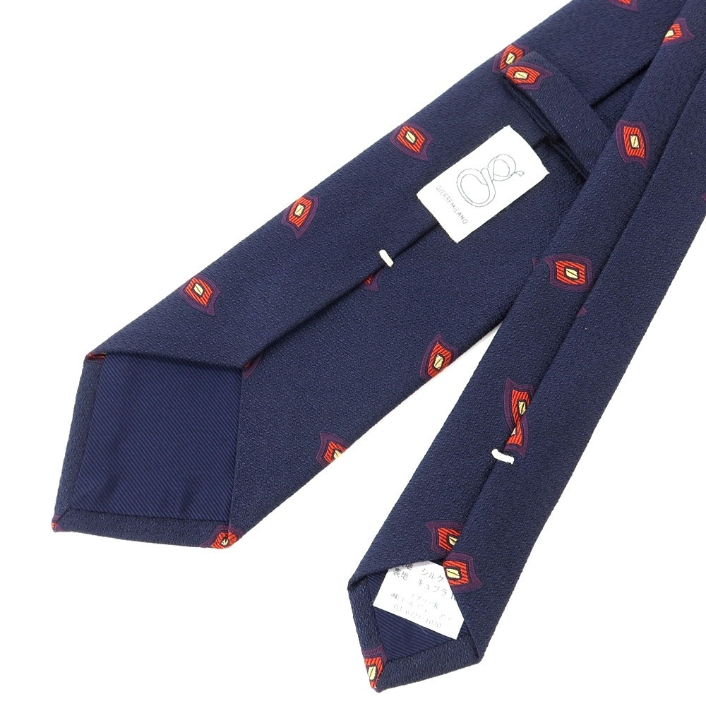 [New] GIERRE Small Pattern Tri-Fold Silk Tie Navy x Red [NVY] [S/S/A/W] [Condition Rank N] [Men&