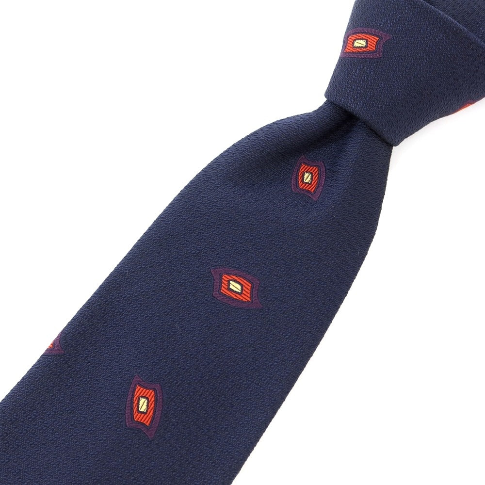 [New] GIERRE Small Pattern Tri-Fold Silk Tie Navy x Red [NVY] [S/S/A/W] [Condition Rank N] [Men&