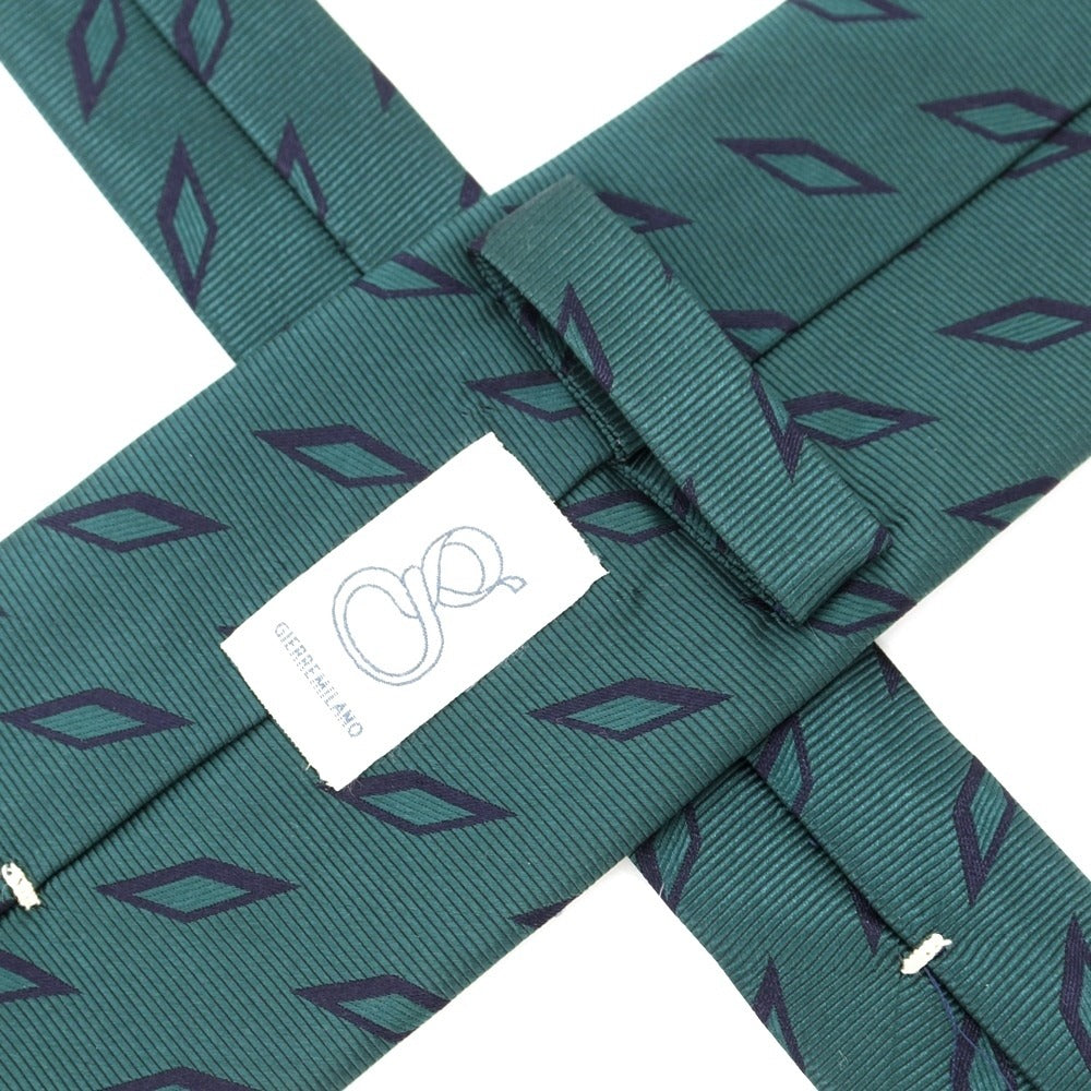 [New] GIERRE Diamond Pattern Tri-Fold Silk Tie Green [GRN] [S/S/A/W] [Condition Rank N] [Men&