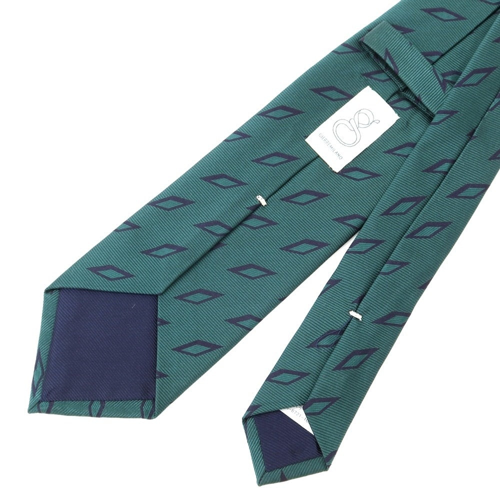 [New] GIERRE Diamond Pattern Tri-Fold Silk Tie Green [GRN] [S/S/A/W] [Condition Rank N] [Men&