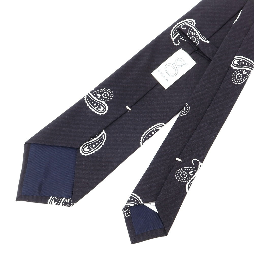 [New] GIERRE Paisley Print Tri-Fold Silk Tie Black x White [BLK] [S/S/A/W] [Condition Rank N] [Men&