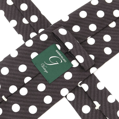 [New] GIERRE Dot Print Tri-Fold Silk Tie Dark Gray x White [GRY] [S/S/A/W] [Condition Rank N] [Men&