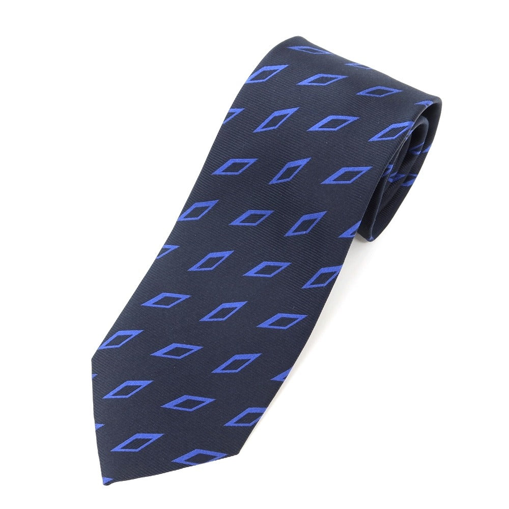 [New] GIERRE Diamond Pattern Tri-Fold Silk Tie Black x Blue [BLK] [S/S/A/W] [Condition Rank N] [Men&