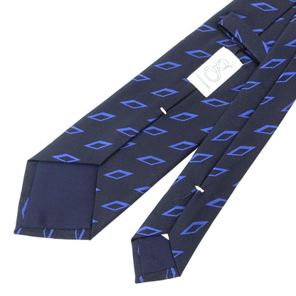 [New] GIERRE Diamond Pattern Tri-Fold Silk Tie Black x Blue [BLK] [S/S/A/W] [Condition Rank N] [Men&