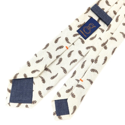 [New] GIERRE Paisley Print Tri-Fold Silk Tie Ivory x Beige [BEI] [S/S/A/W] [Condition Rank N] [Men&