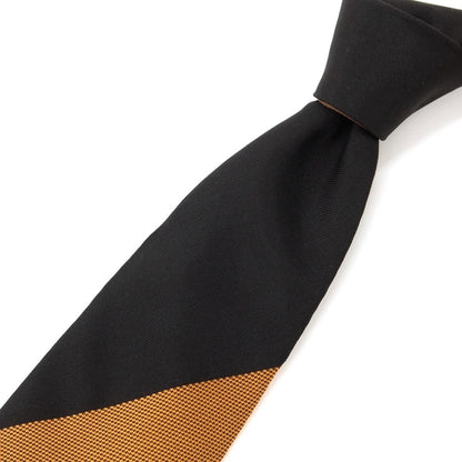 [New] GIERRE Panel Stripe Tri-Fold Silk Tie Light Brown x Black [BRW] [S/S/A/W] [Condition Rank N] [Men&