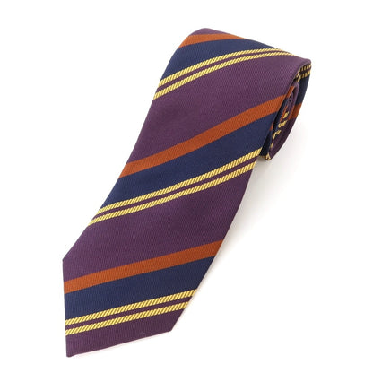 [New] GIERRE Striped 3-fold Silk Tie Purple x Navy [PUP] [S/S/A/W] [Condition Rank N] [Men&