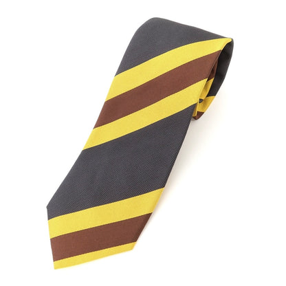 [New] GIERRE Striped 3-fold Silk Tie Charcoal Gray x Yellow [GRY] [S/S/A/W] [Condition Rank N] [Men&