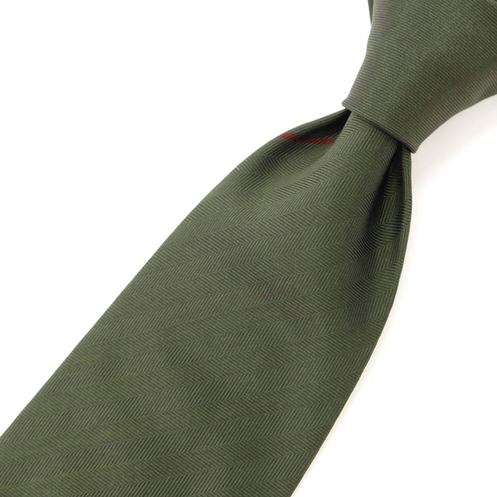 [New] GIERRE Panel Stripe Tri-Fold Silk Tie Moss Green x Brown [GRN] [S/S/A/W] [Condition Rank N] [Men&