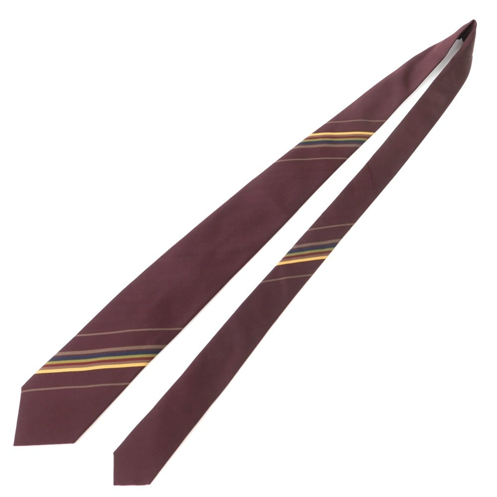 [New] GIERRE Panel Stripe Tri-Fold Silk Tie Bordeaux x Dark Beige [RED] [S/S/A/W] [Condition Rank N] [Men&