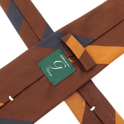 [New] GIERRE Striped Tri-Fold Silk Tie Brown x Charcoal [BRW] [S/S/A/W] [Condition Rank N] [Men&