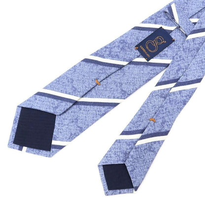 [New] GIERRE Striped Print Tri-Fold Silk Tie Blue x White [BLU] [S/S/A/W] [Condition Rank N] [Men&