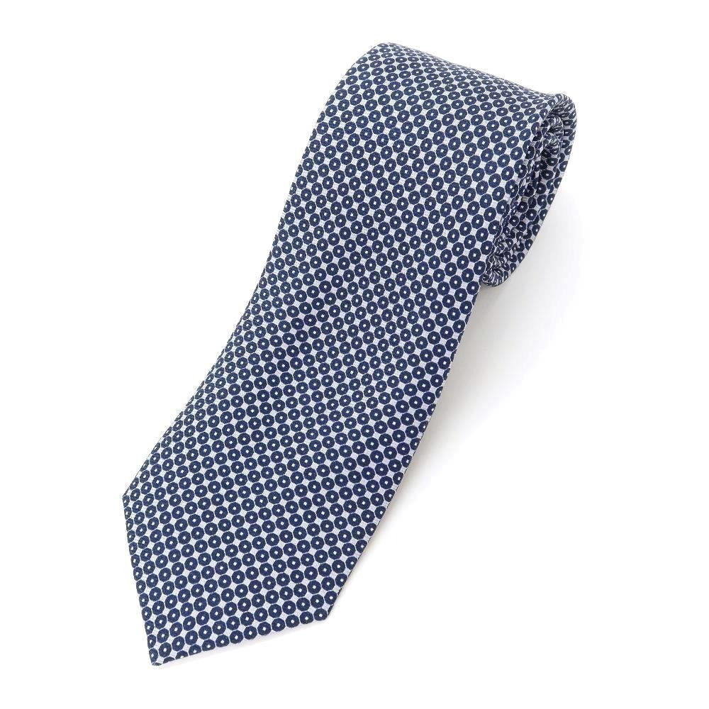 [New] GIERRE Printed Tri-Fold Silk Tie Navy x Light Gray [NVY] [S/S/A/W] [Condition Rank N] [Men&