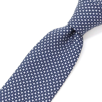 [New] GIERRE Printed Tri-Fold Silk Tie Navy x Light Gray [NVY] [S/S/A/W] [Condition Rank N] [Men&