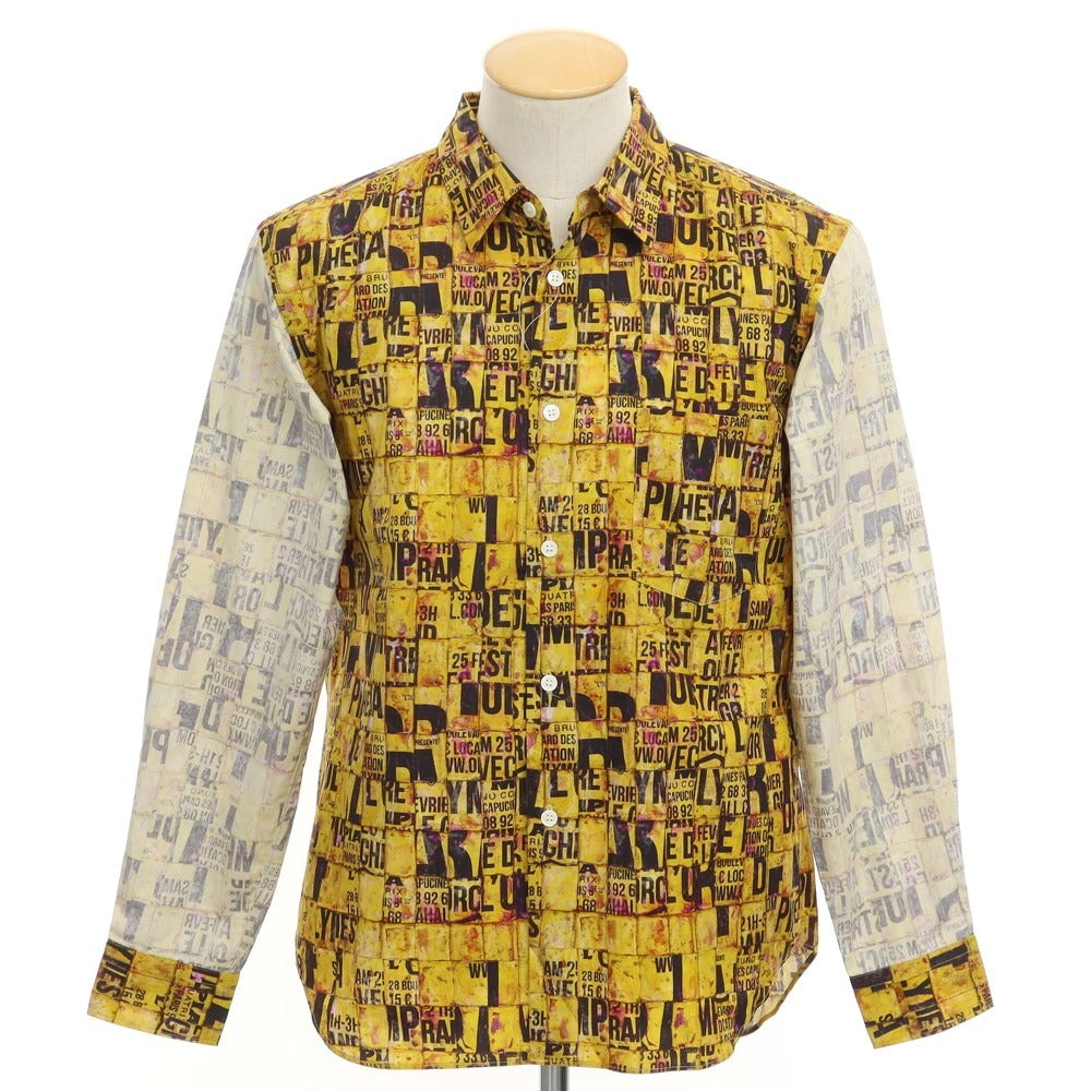 [Used] COMME des GARCONS HOMME DEUX 2022 Autumn/Winter Cotton All-over Print Shirt Mustard Yellow x Black [Size S] [YEL] [S/S/A/W] [Condition Rank A] [Men&