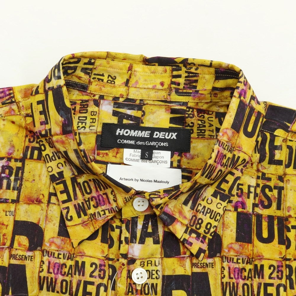 [Used] COMME des GARCONS HOMME DEUX 2022 Autumn/Winter Cotton All-over Print Shirt Mustard Yellow x Black [Size S] [YEL] [S/S/A/W] [Condition Rank A] [Men&