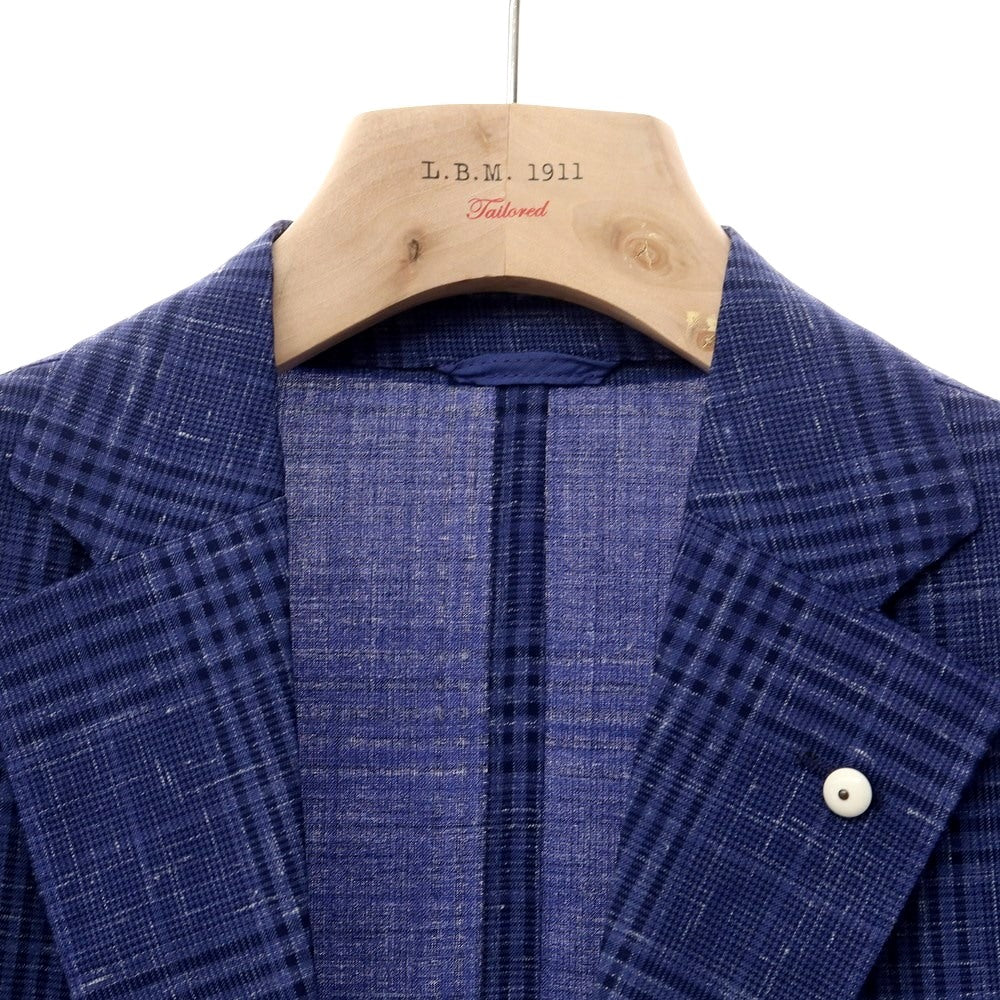 [New] LBM1911 Wool Linen Check Jacket Purple Navy [Size 52] [NVY] [S/S] [Condition Rank N] [Men&