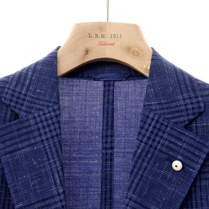 [New] LBM1911 Wool Linen Check Jacket Purple Navy [Size 52] [NVY] [S/S] [Condition Rank N] [Men&