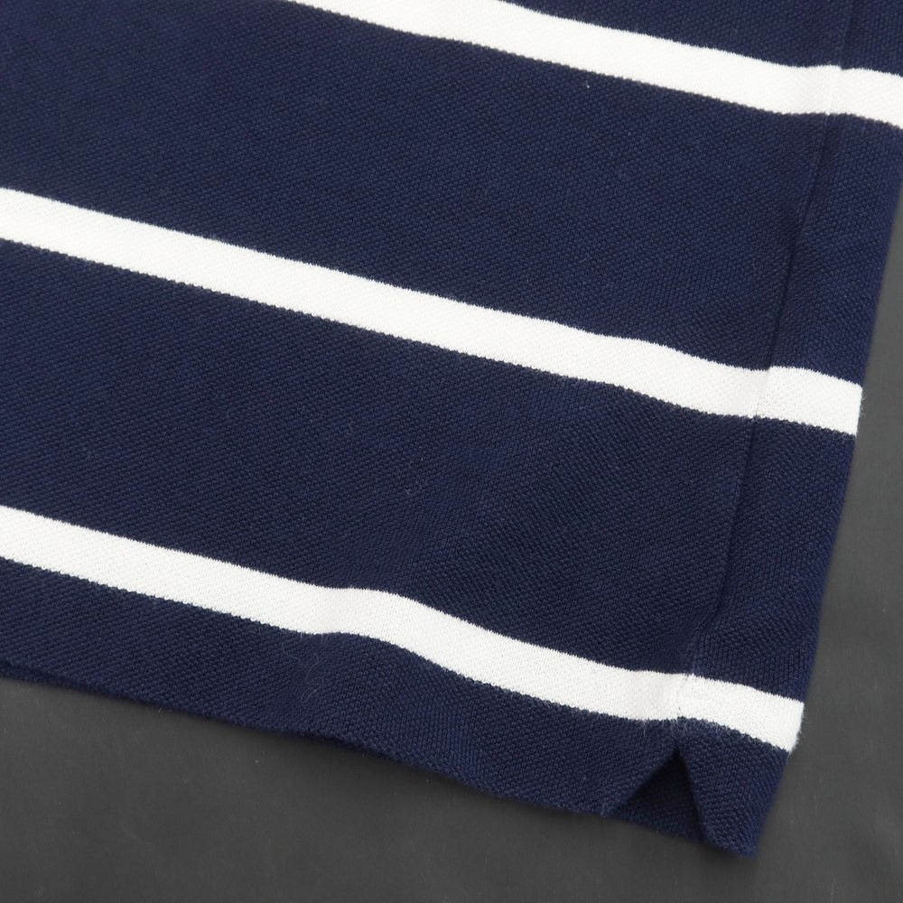 [Used] LACOSTE Pique Cotton Pocket Crew Neck T-Shirt Navy x White [2] [Condition Rank B] ​​[Unisex]
 [EPD]