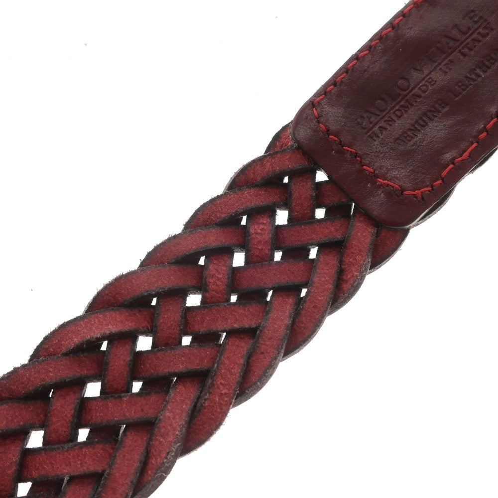 [New] PAOLO VITALE Leather Mesh Belt Red [Size 105] [RED] [S/S/A/W] [Condition Rank N] [Men&