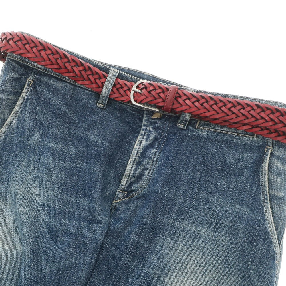 [New] PAOLO VITALE Leather Mesh Belt Red [Size 105] [RED] [S/S/A/W] [Condition Rank N] [Men&