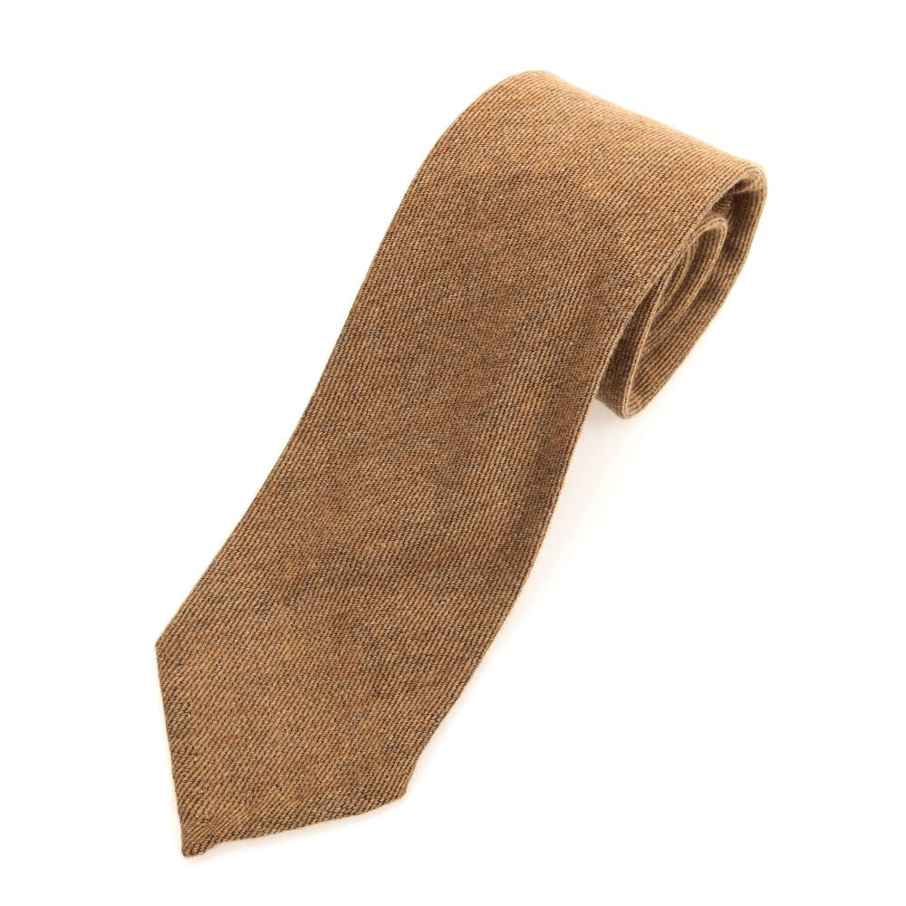 [Used] Cesare Attolini 3-fold wool tie, light brown [Condition: B] [Men&