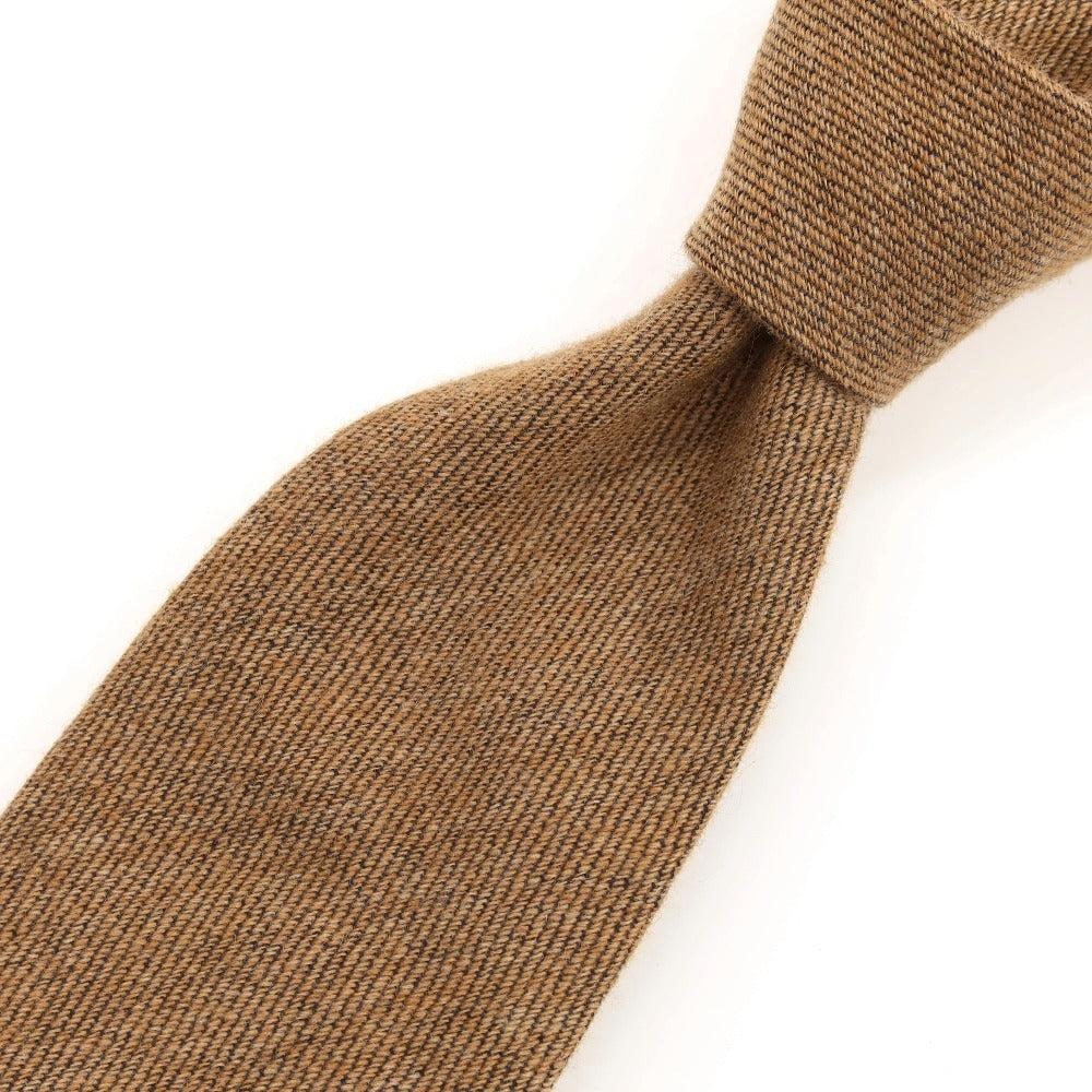 [Used] Cesare Attolini 3-fold wool tie, light brown [Condition: B] [Men&