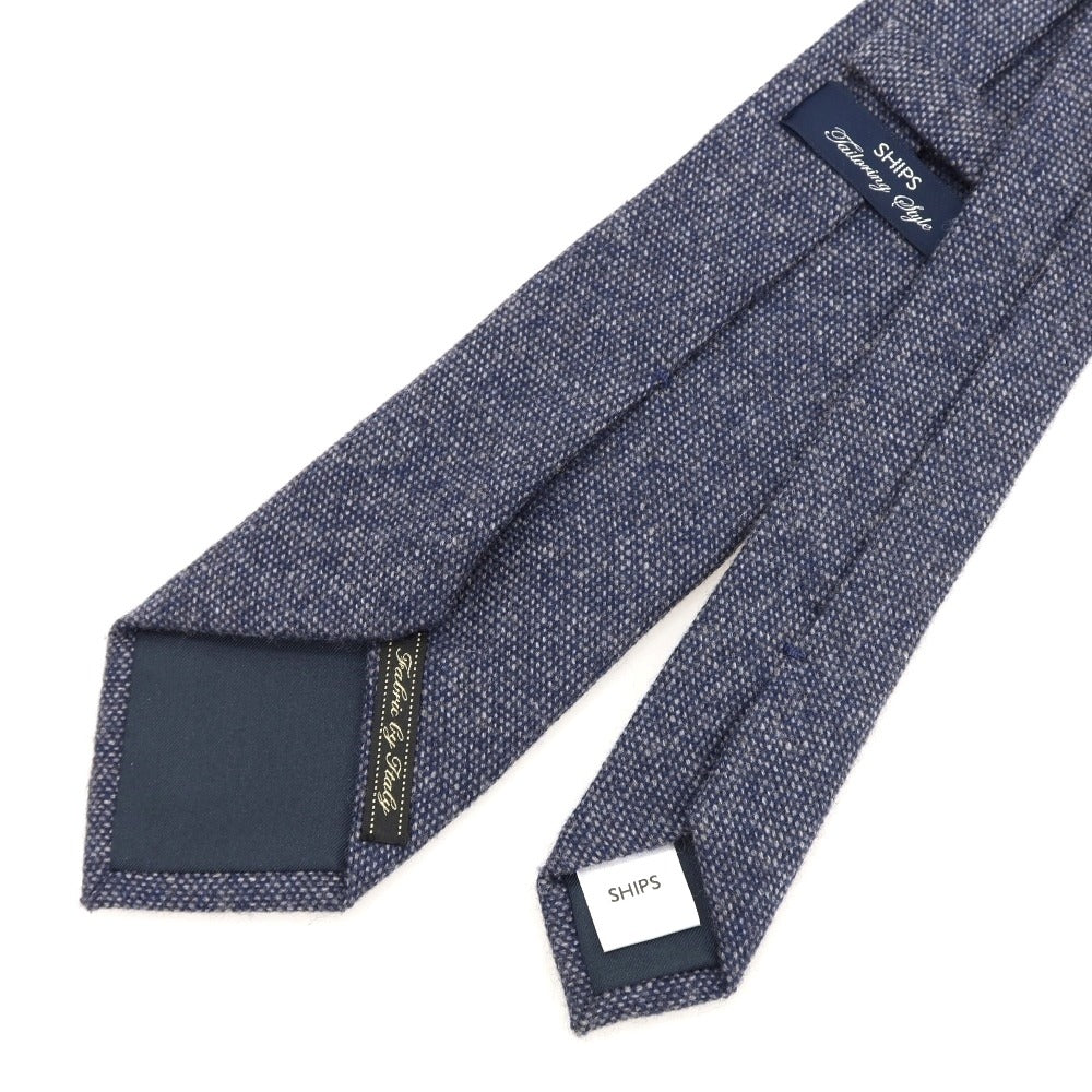 [Used] SHIPS 3-fold cashmere tie, navy x gray [Condition: B] [Men&