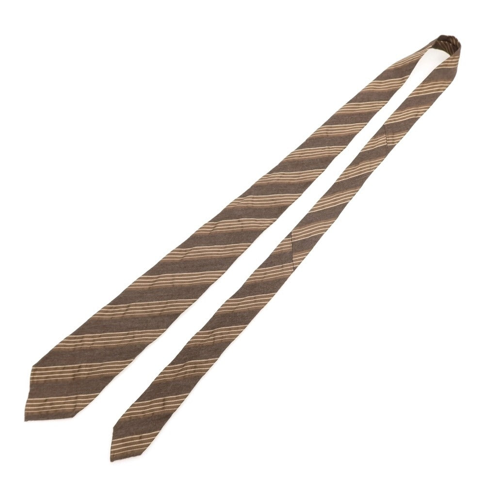 [Used] TIE YOUR TIE Striped Sette Pieghe Silk Necktie Brown [Condition Rank C] [Men&