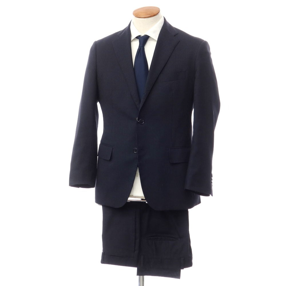 【中古】スーツカンパニー THE SUIT COMPANY ポリエステルウール ストライプ 3つボタンスーツ ダークネイビーxダークブルー【サイズ165cm-4Drop】【NVY】【A/W】【状態ランクC】【メンズ】【768870】
[EPD]