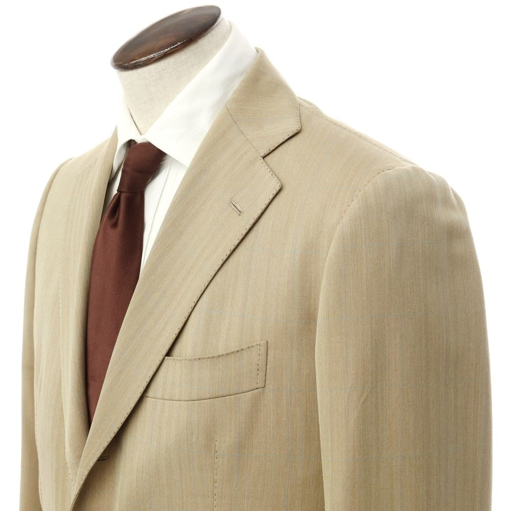 [Used] Cesare Attolini wool cashmere set-up 3-button suit dark beige x blue [50] [Condition rank B] [Men&