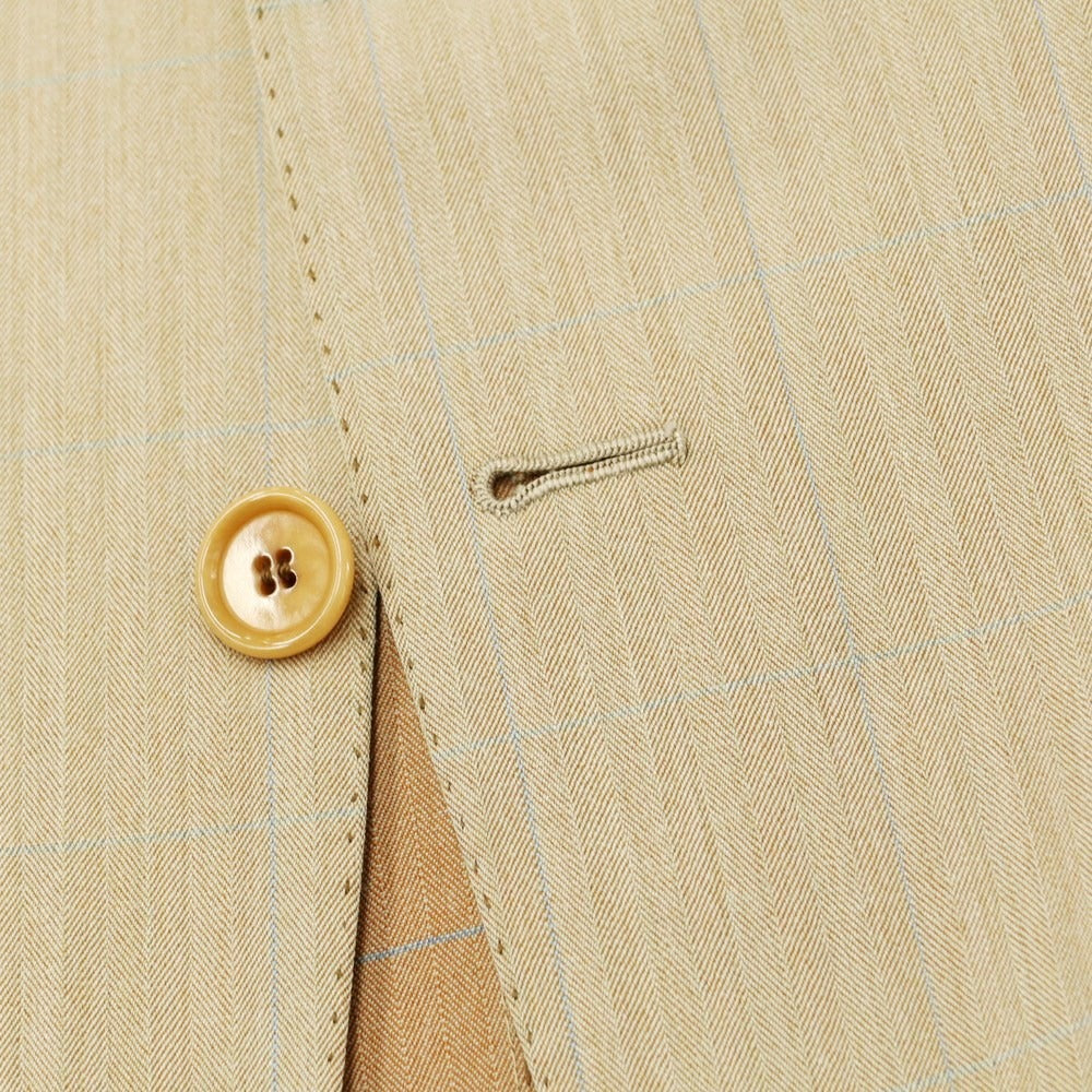 [Used] Cesare Attolini wool cashmere set-up 3-button suit dark beige x blue [50] [Condition rank B] [Men&