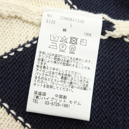 【中古】ミナミ アンダーソン minami Anderson コットン ニットベスト ネイビーxホワイト【サイズL】【NVY】【S/S】【状態ランクB】【メンズ】【768995】