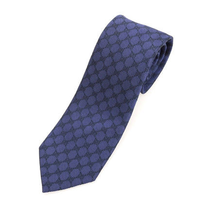 [Used] GUCCI Single Stripe Double G Tri-Fold Silk Tie Navy [Condition Rank B] [Men&