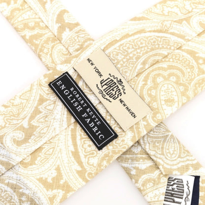 [Used] J.PRESS Paisley Chintz Print Tri-Fold Linen Tie Beige x White [Condition Rank B] [Men&