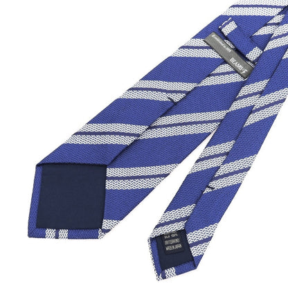 [Used] BEAMS F Striped Tri-Fold Silk Tie Dark Blue x White [Condition Rank B] [Men&