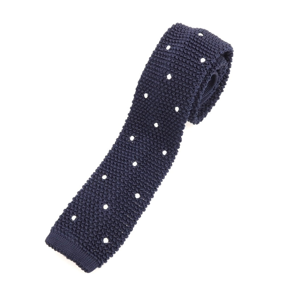 [Used] FIORIO Dot Silk Knit Tie Navy x White [Condition Rank B] [Men&